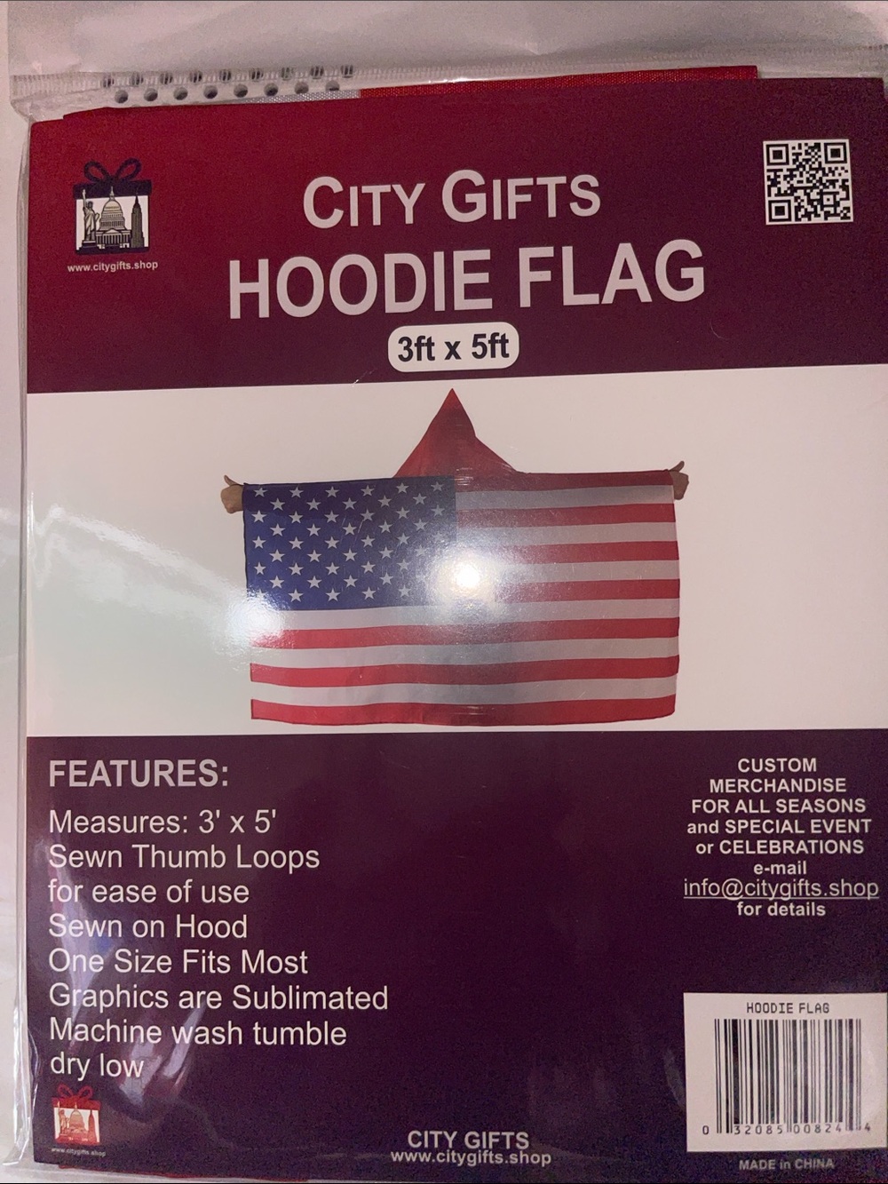 New-Hoodie Flag - Red, White & Blue. wear it well!